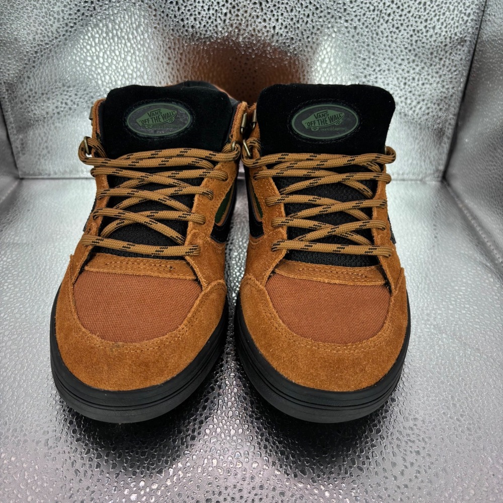 Vans Wayvee Skate Shoes Mens 6 Brown Green Black Suede Mid Top Sneakers 721356 - Picture 2 of 7